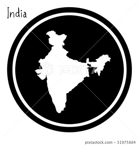 vector illustration white map of India 31975884