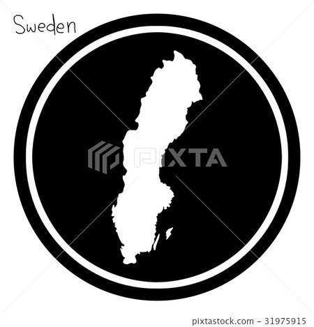 vector illustration white map of Sweden  31975915