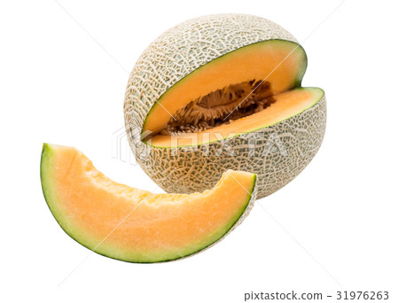 Melon, sweet fruit for pingsu, path and isolated Melon, sweet fruit for pingsu, path and isolated 31976263