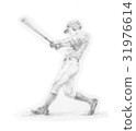 Baseball batter handwritten illustration 31976614