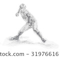 Baseball pitcher handwritten illustration 31976616