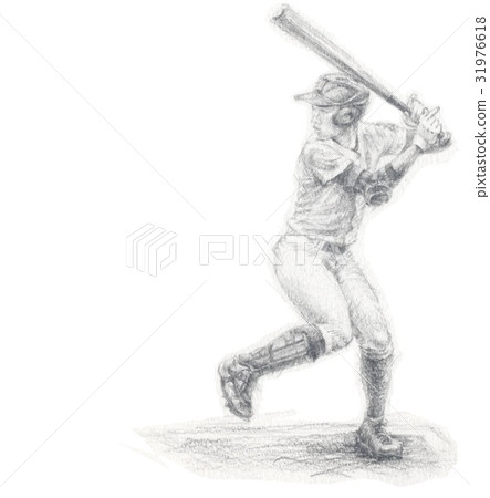 Baseball batter handwritten illustration 31976618