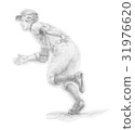 Baseball runner handwritten illustration 31976620