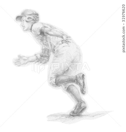 棒球賽跑者手寫的例證 31976620