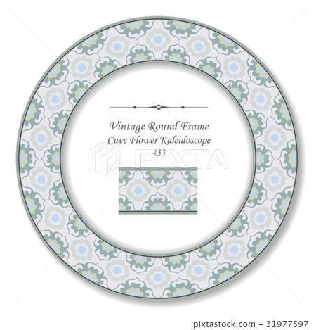 Round Retro Frame of Curve Flower Kaleidoscope 31977597