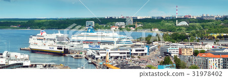 Port in the center of Tallinn with ferries 31978402