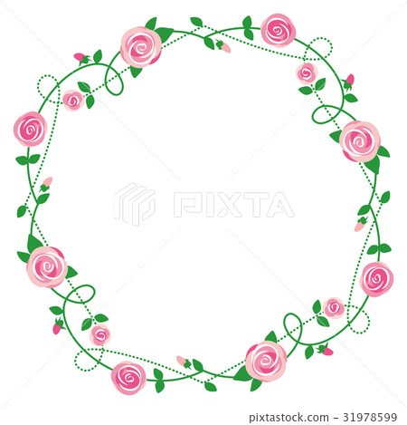Pink rose frame pink roses, decoration frame 31978599