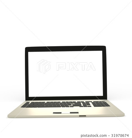 laptop computer on isolated white in 3D rendering laptop computer on isolated white in 3D rendering 31978674