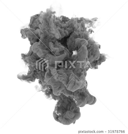 grey ink in water on isolated white in 3D render grey ink in water on isolated white in 3D render 31978766