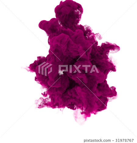 purple ink in water on isolated white in 3D purple ink in water on isolated white in 3D 31978767