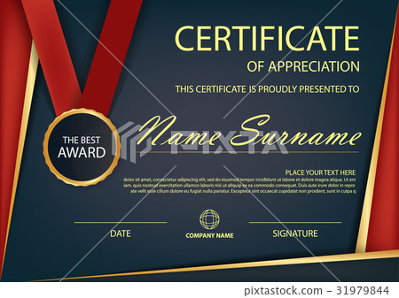Red black Elegance horizontal certificate Vector 31979844