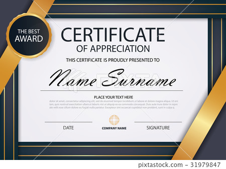 Gold Elegance horizontal certificate with Vector 31979847