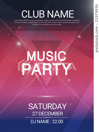 Music party EDM sound triangle poster. Electronic 31979936