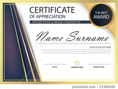 Purple gold Elegance horizontal certificate 31980089