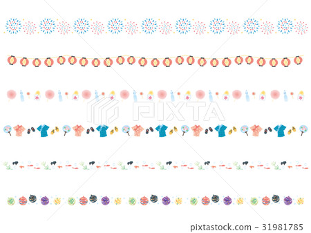 라인 소재 - 여름 축제 - 스톡일러스트 [31981785] - PIXTA