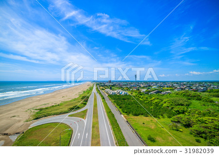 Oimi Shirasato市美好的海岸線的鳥瞰圖 31982039