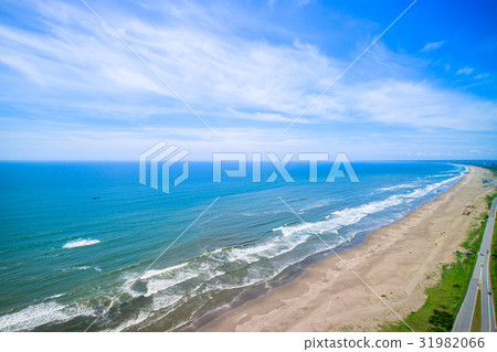 Aerial view of the beautiful coastline of Oimi Shirasato City 31982066