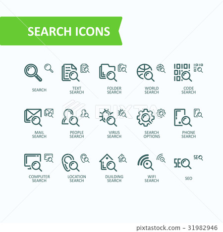 Set of vector illustrations fine line icons of 31982946