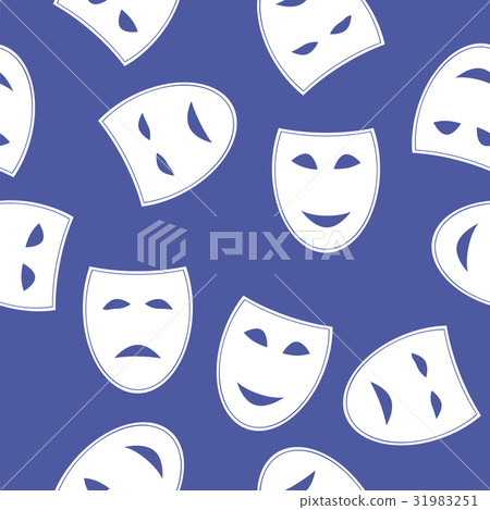 White Masks Seamless Pattern - Stock Illustration [31983251] - PIXTA