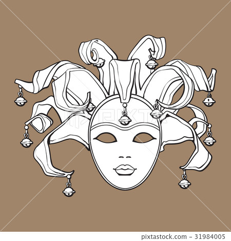 Decorated Venetian carnival, jester mask with 31984005