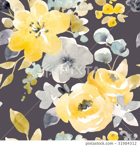 Watercolor floral seamless pattern 31984312