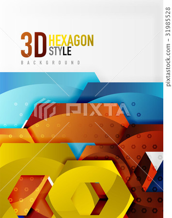 Vector 3d hexagon background - Stock Illustration [31985528] - PIXTA
