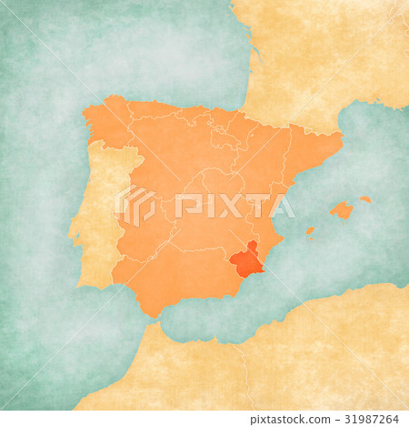 Map of Iberian Peninsula - Murcia 31987264