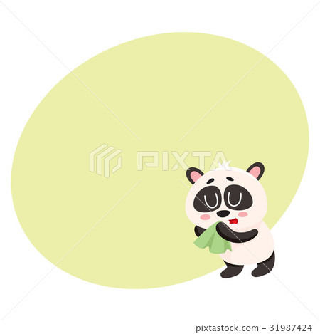 Sick panda having cold, flu, blowing its nose into 31987424