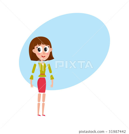 Woman character creation set with head, body, arm 31987442