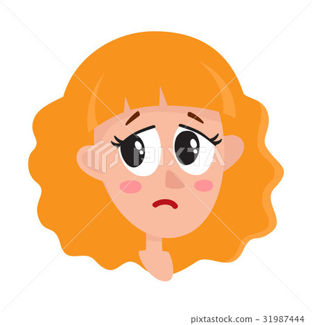 Pretty blonde hair woman, crying facial expression Pretty blonde hair woman, crying facial expression 31987444