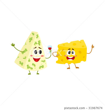 Funny cheese chunk character showing thumb up 31987674
