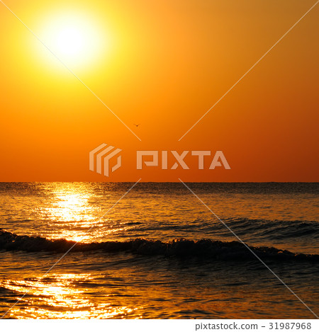 Bright sunset over the ocean Bright sunset over the ocean 31987968