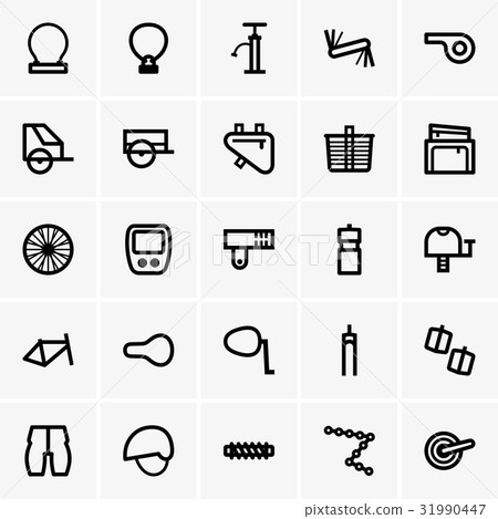 Bicycle part icons 31990447