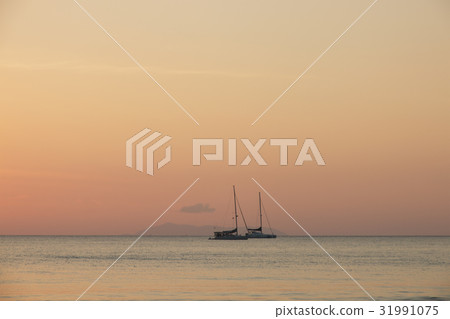 sailboat in the sea of summer background 31991075