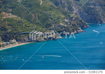 High angle view of Minori and Maiori, Amalfi coast High angle view of Minori and Maiori, Amalfi coast 31991179