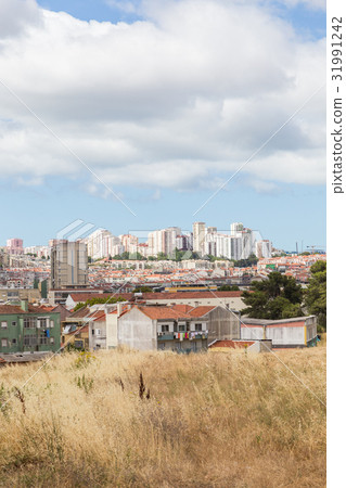 view from outskirts on city houses view from outskirts on city houses 31991242
