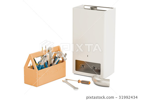 Service and repair of gas tankless water heater 31992434