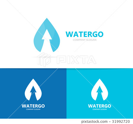 oil and arrow up logo combination. Drop and growth 31992720