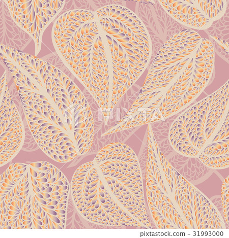 Floral pattern leaves Nature seamless background - Stock Illustration ...
