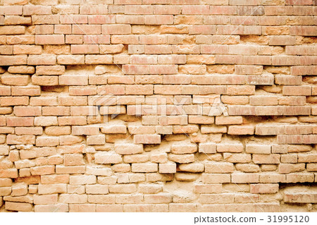 Almost ruin old red brick brick wall 31995120