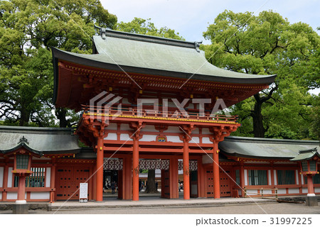 埼玉縣埼玉市武藏一宮冰川神社塔門（櫻門） 31997225