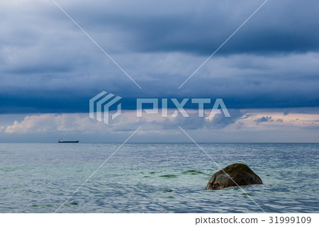 Stone on shore of the Baltic Sea 31999109