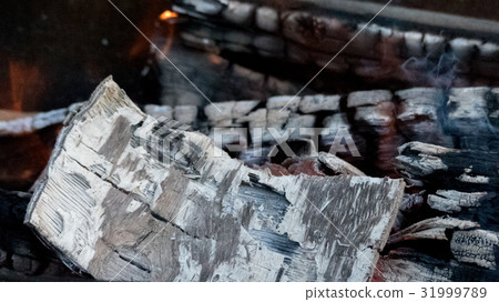 Ashes bonfire wood burning texture 31999789