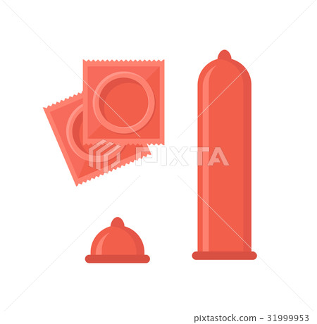 Cartoon Contraception Method Condoms. Vector 31999953