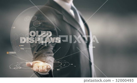OLED Displays with hologram businessman concept OLED Displays with hologram businessman concept 32000493