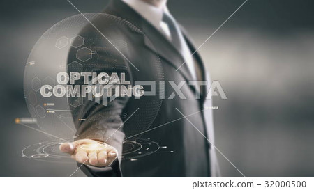 Optical Computing with hologram businessman Optical Computing with hologram businessman 32000500