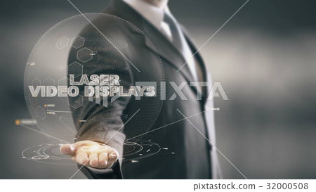 Laser Video Displays with hologram businessman Laser Video Displays with hologram businessman 32000508