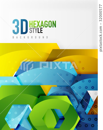 Vector 3d hexagon background - Stock Illustration [32000577] - PIXTA