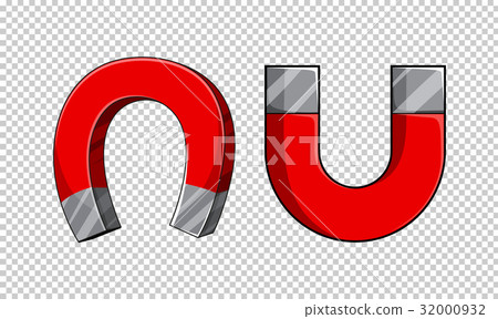 U shaped magnets on transparent background U shaped magnets on transparent background 32000932
