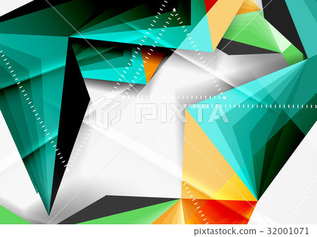 Vector low poly style 3d triangle line 32001071